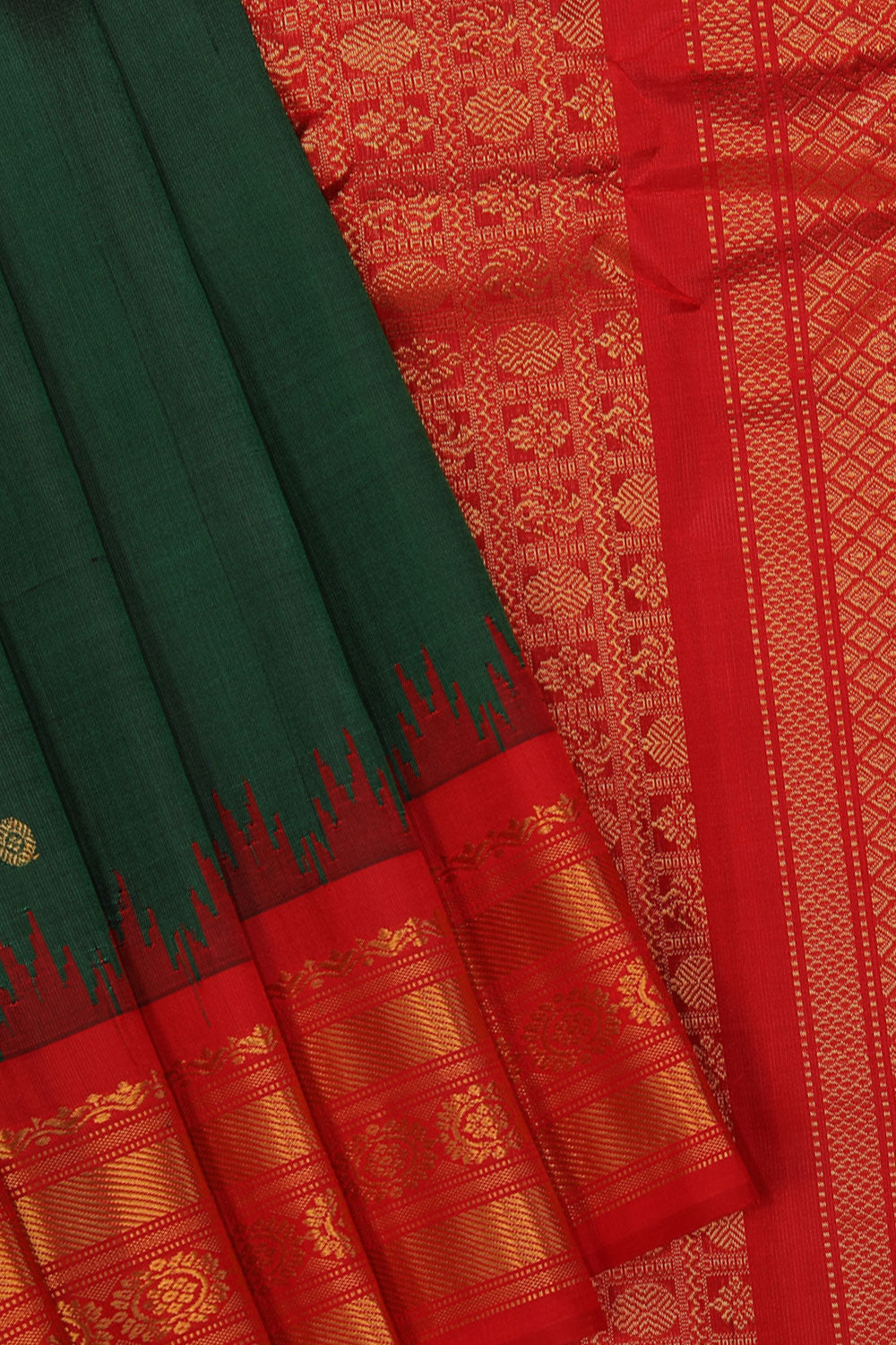 Gadwal Green Saree