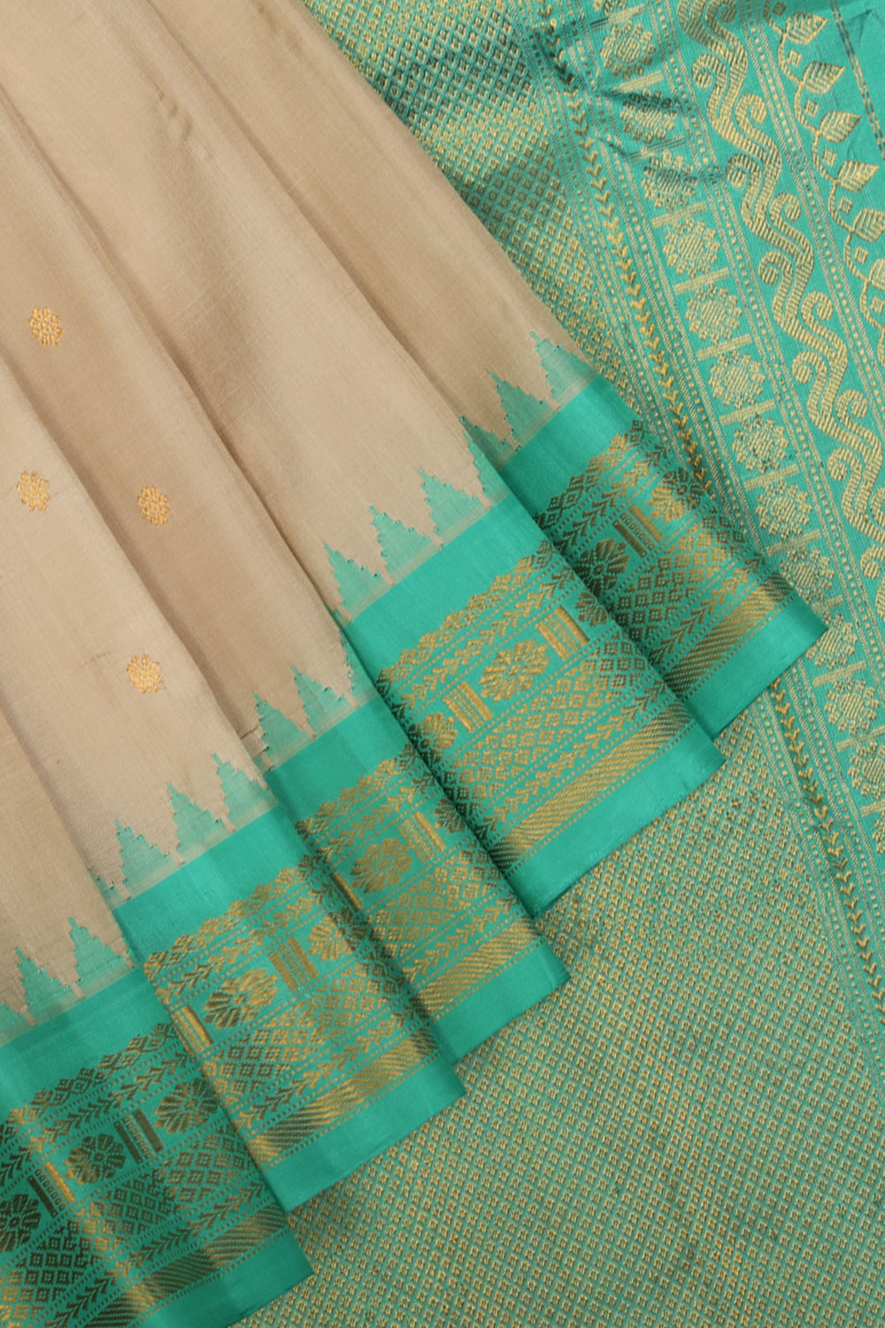 Image of Gadwal Beige Saree