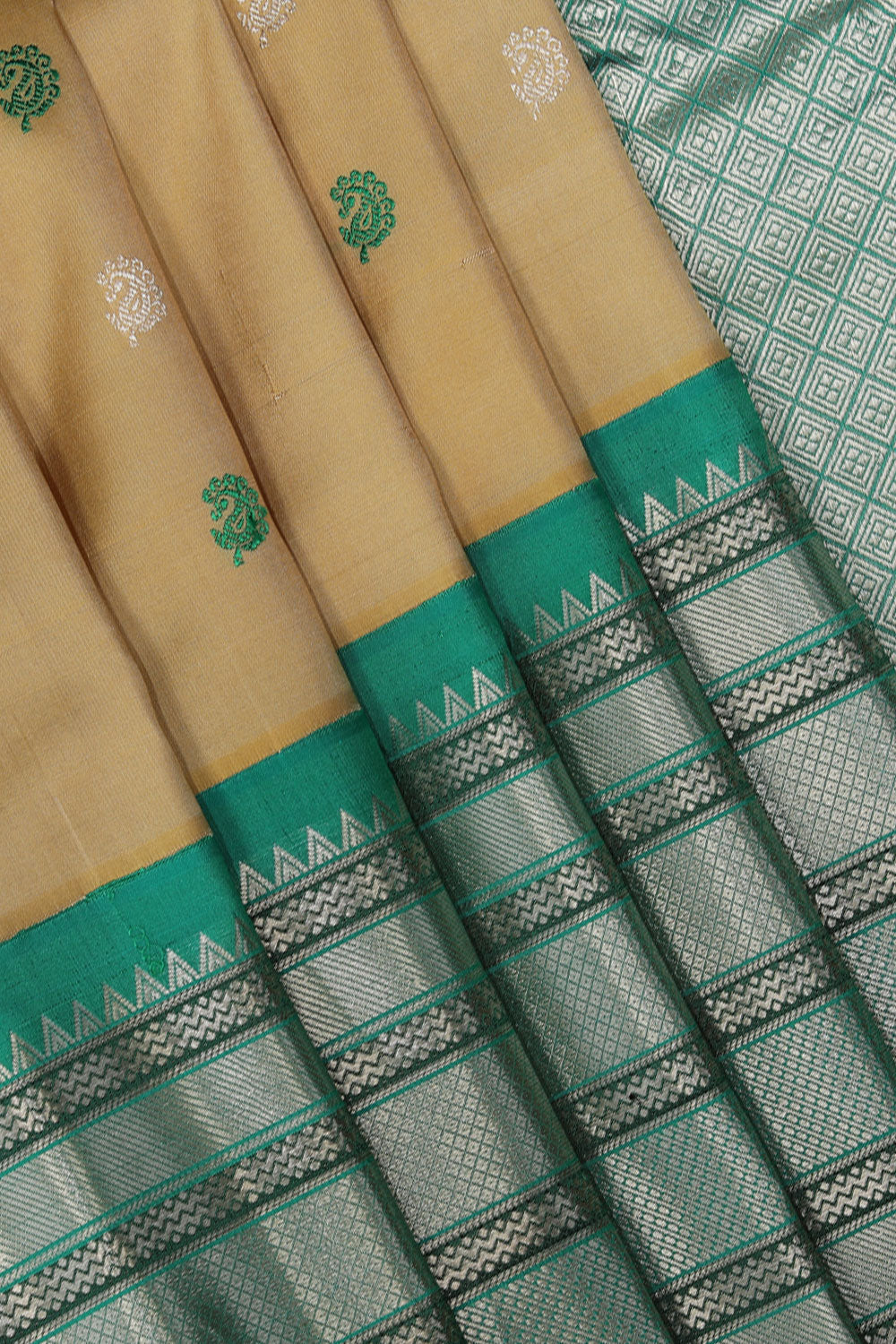 Image of Gadwal Beige Saree