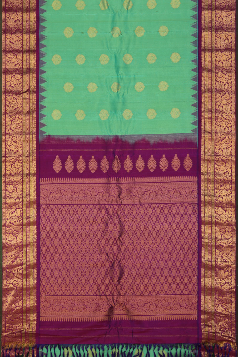 Gadwal Sea Green Saree