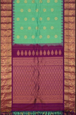 Image of Gadwal Sea Green Saree