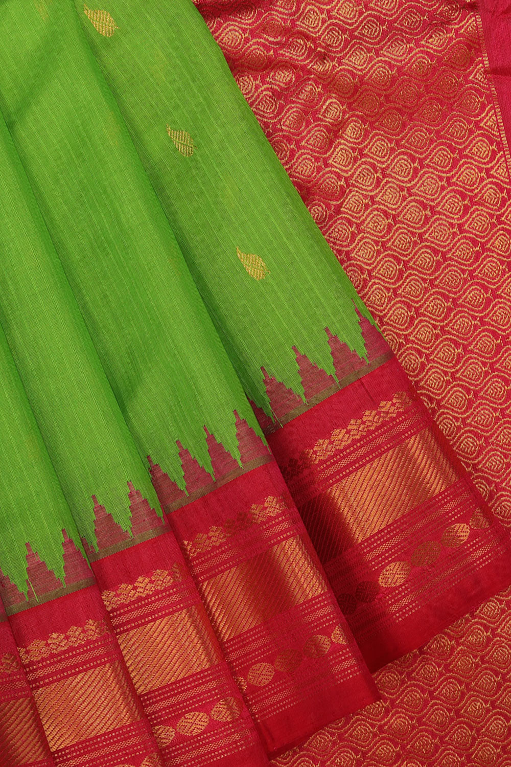 Collection of Gadwal Green Saree in a gallery layout