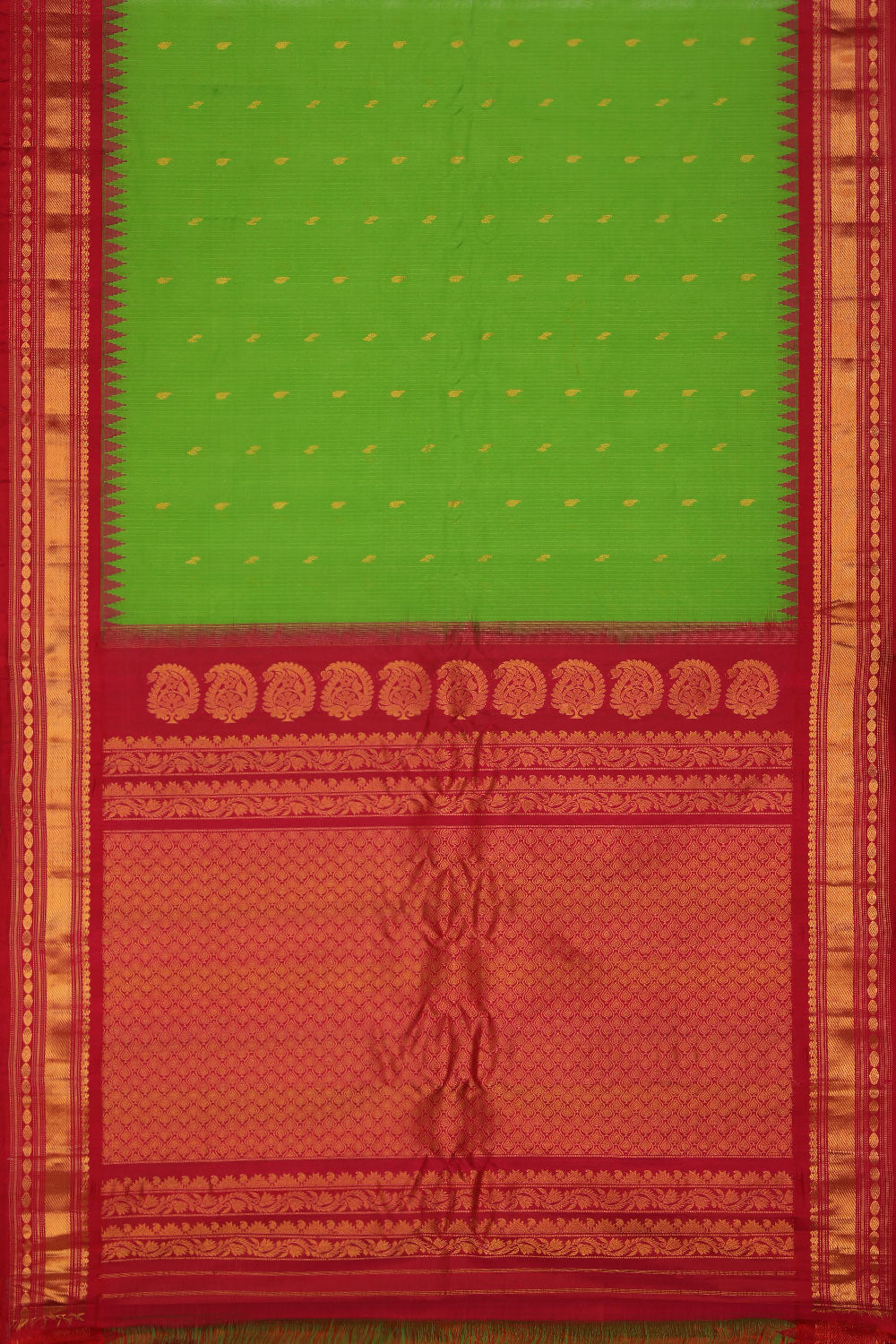 Collection of Gadwal Green Saree in a gallery layout