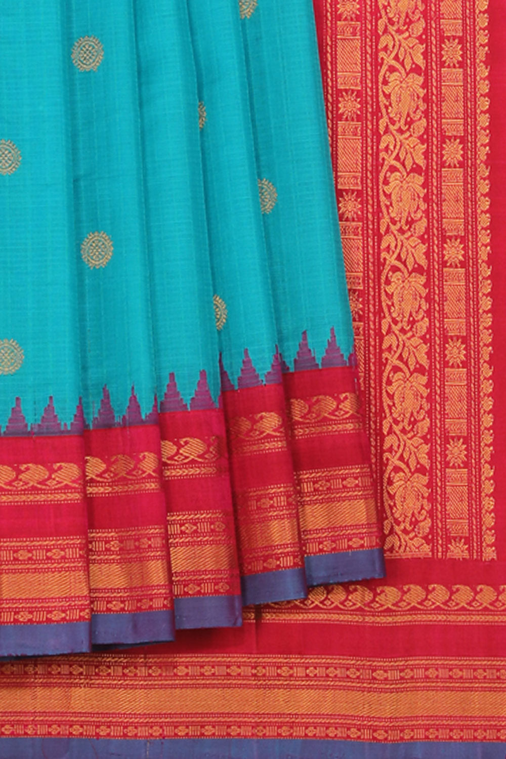 Collection of Gadwal Blue Saree in a gallery layout