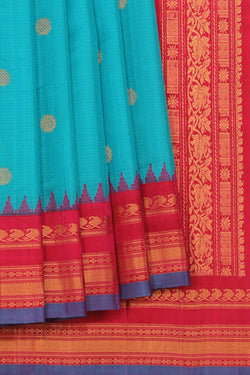 Collection of Gadwal Blue Saree in a gallery layout