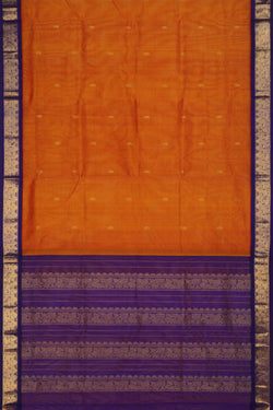 Image of Kuppadam Cotton-Silk Orange Saree