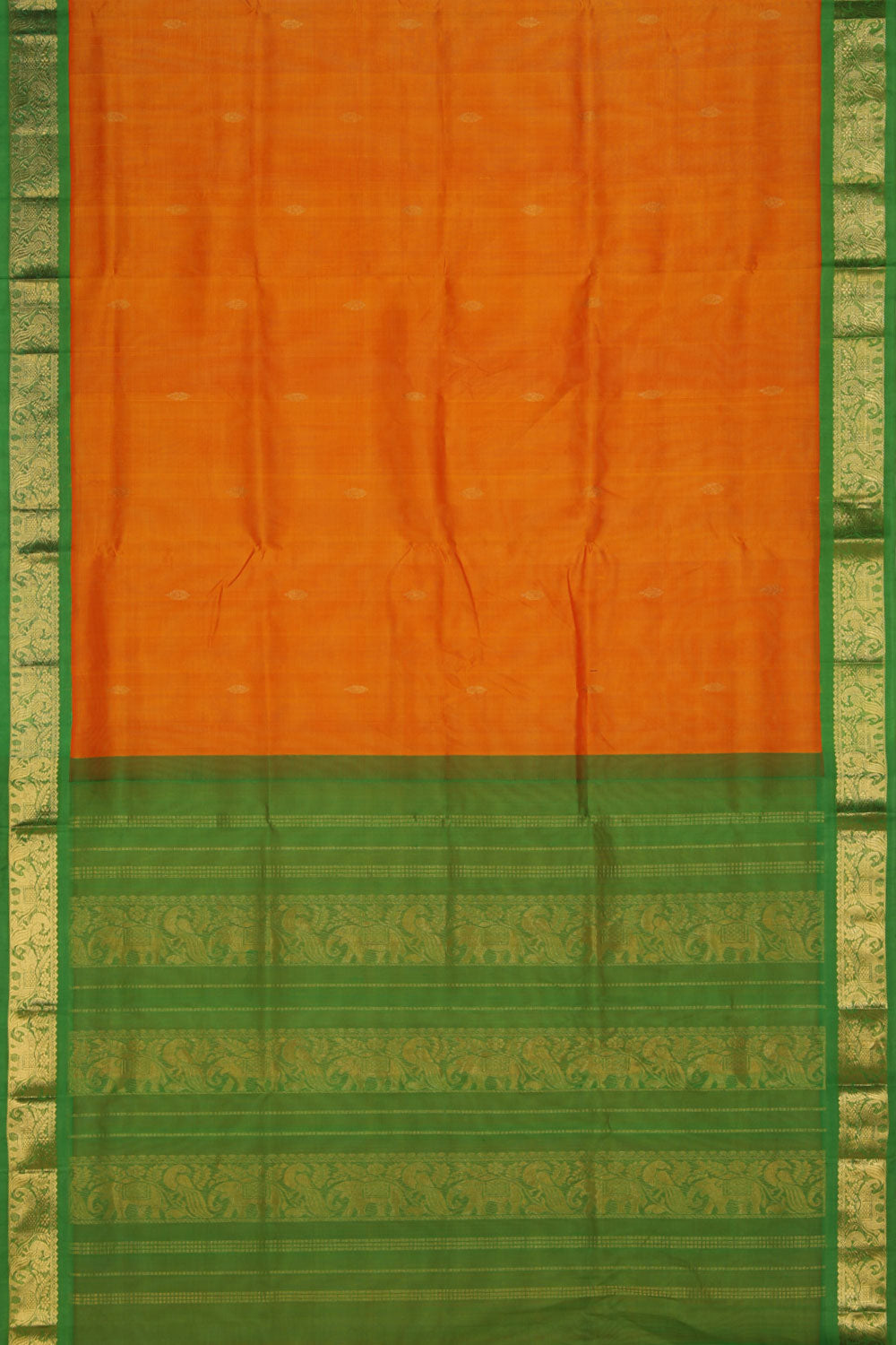 Kuppadam Cotton-Silk Orange Saree