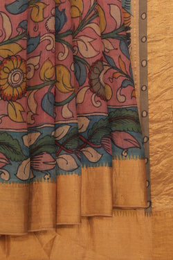 Collection of Kalamkari Painted Mangalagiri Saree in a gallery layout