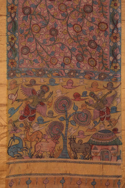 Collection of Kalamkari Painted Mangalagiri Saree in a gallery layout