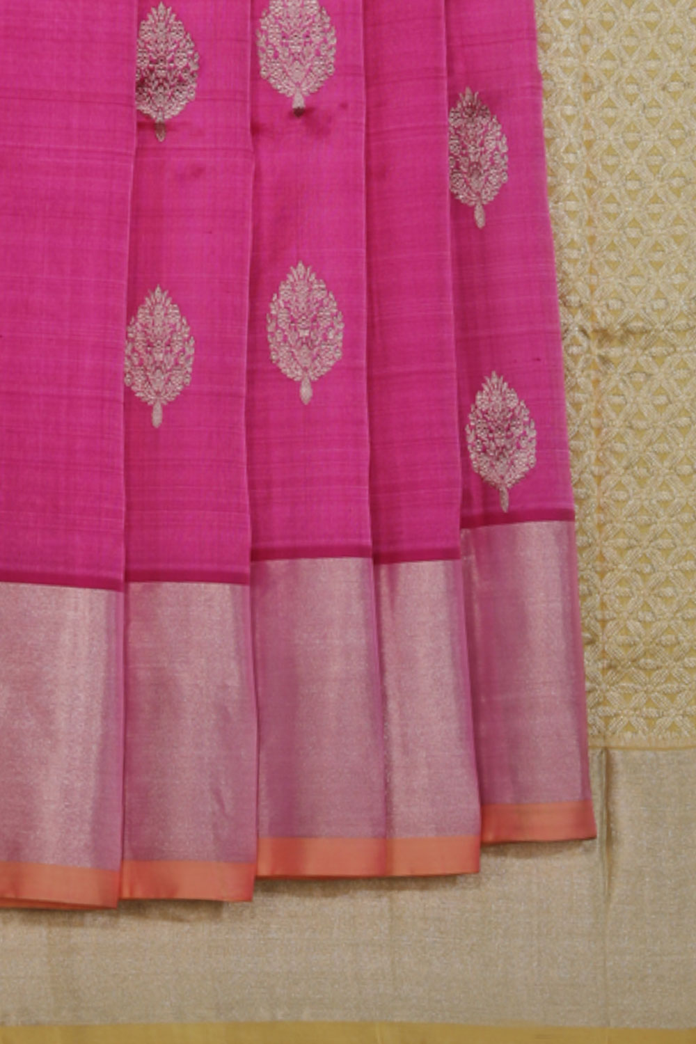 Collection of Venkatagiri-Silk Lotus-Pink Saree in a gallery layout