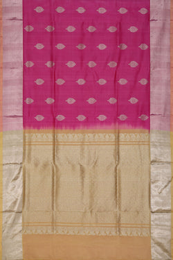 Collection of Venkatagiri-Silk Lotus-Pink Saree in a gallery layout