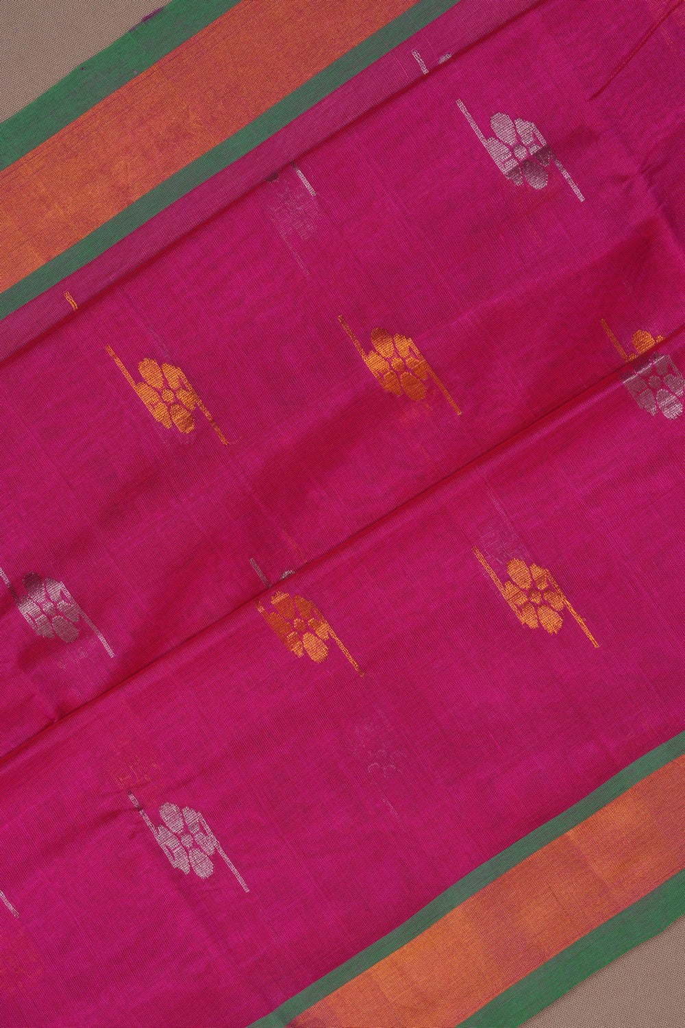 Image of South Cotton Silk Pink Saree