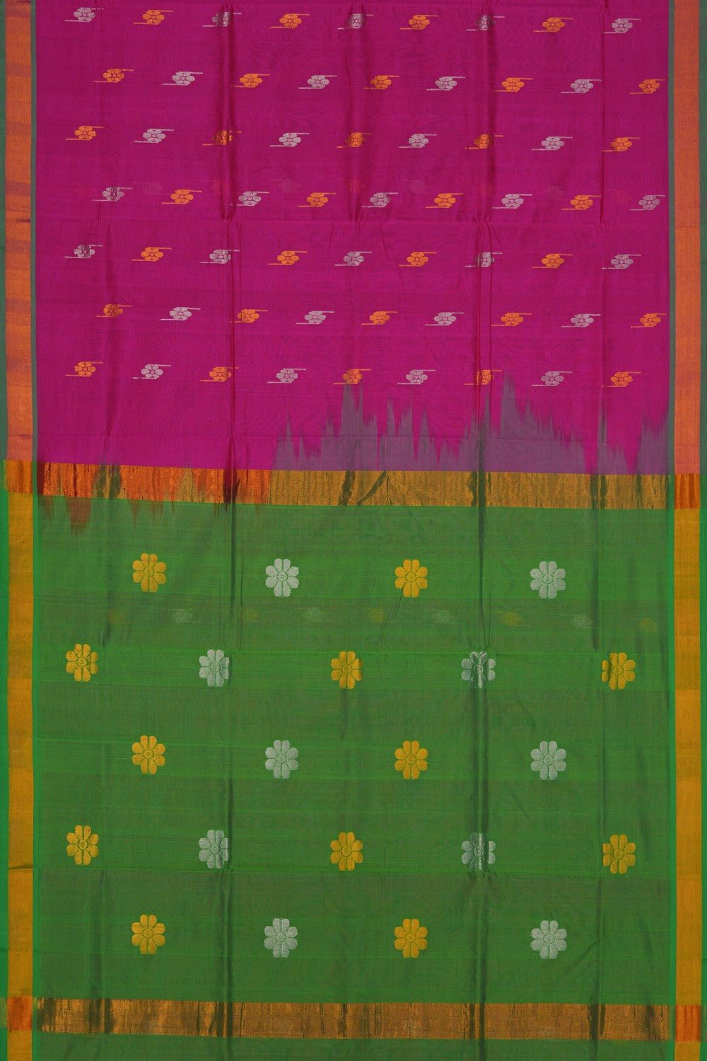 Image of South Cotton Silk Pink Saree