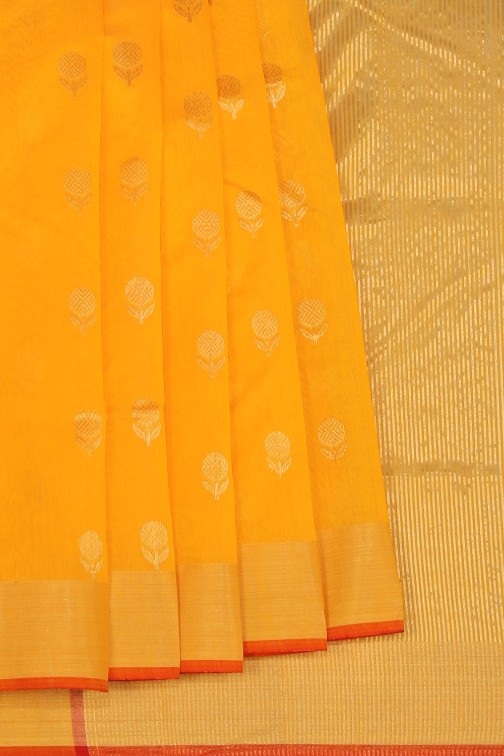 Collection of Chanderi Yellow Saree in a gallery layout