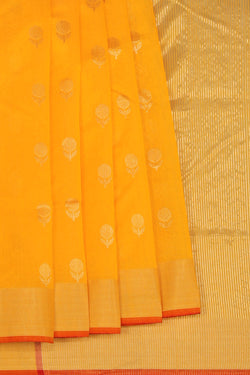 Collection of Chanderi Yellow Saree in a gallery layout