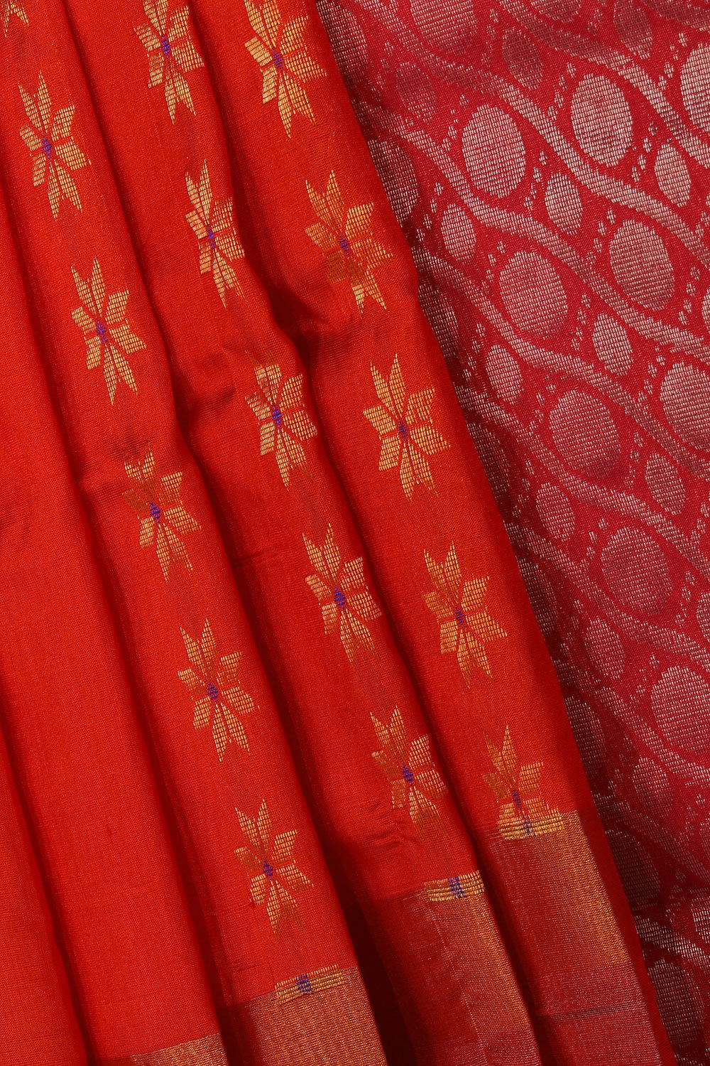 Collection of Uppada Silk Orange Saree in a gallery layout