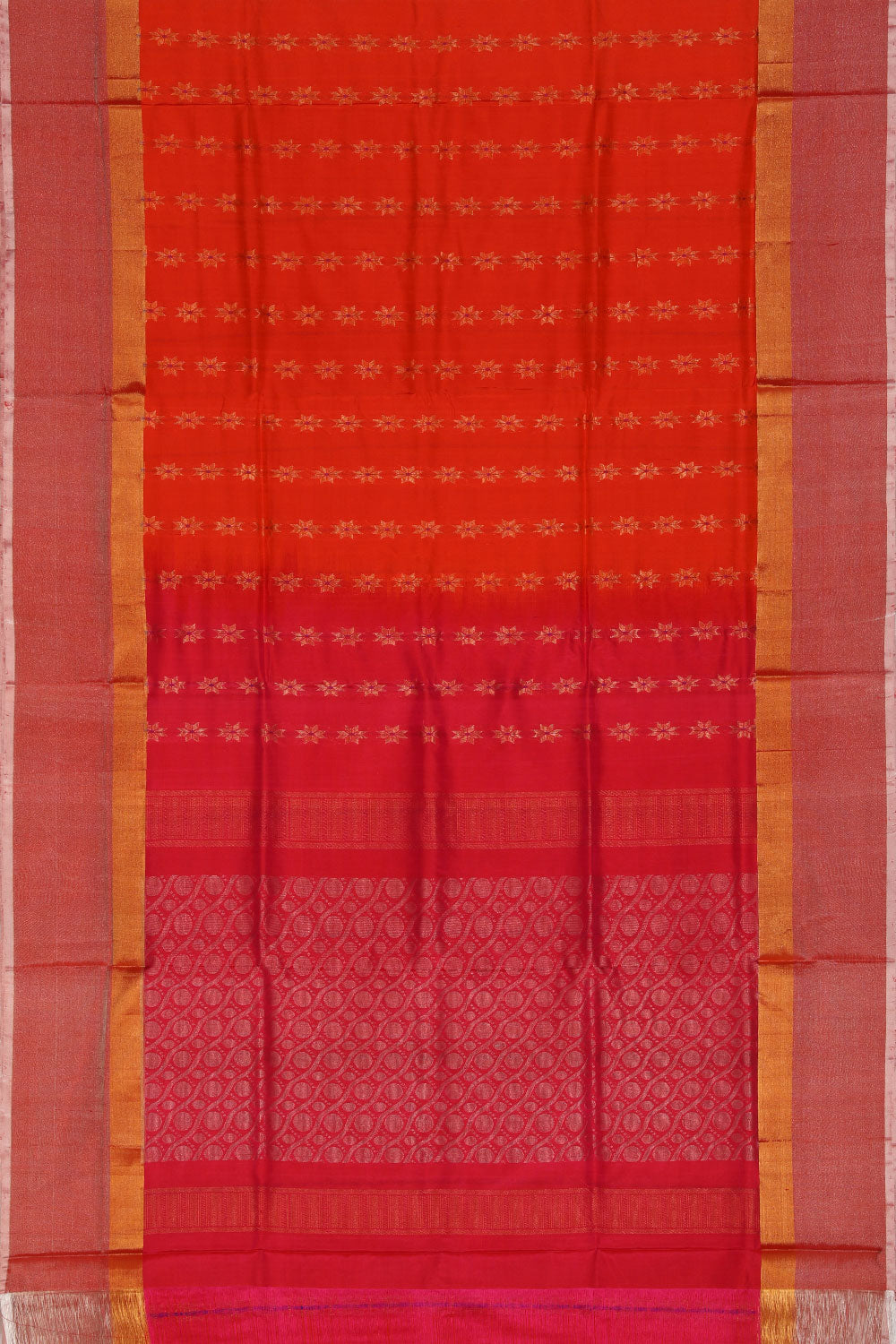 Collection of Uppada Silk Orange Saree in a gallery layout