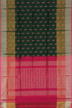 Image of Uppada Silk Bottle-Green Saree