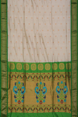 Image of Narayanpet Silk Ivory Off-White Saree