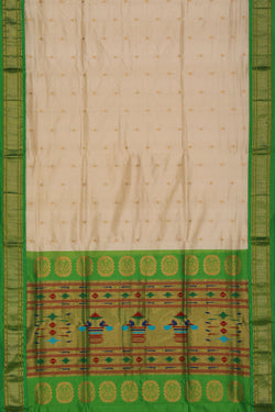 Image of Narayanpet Silk Ivory Off-White Saree