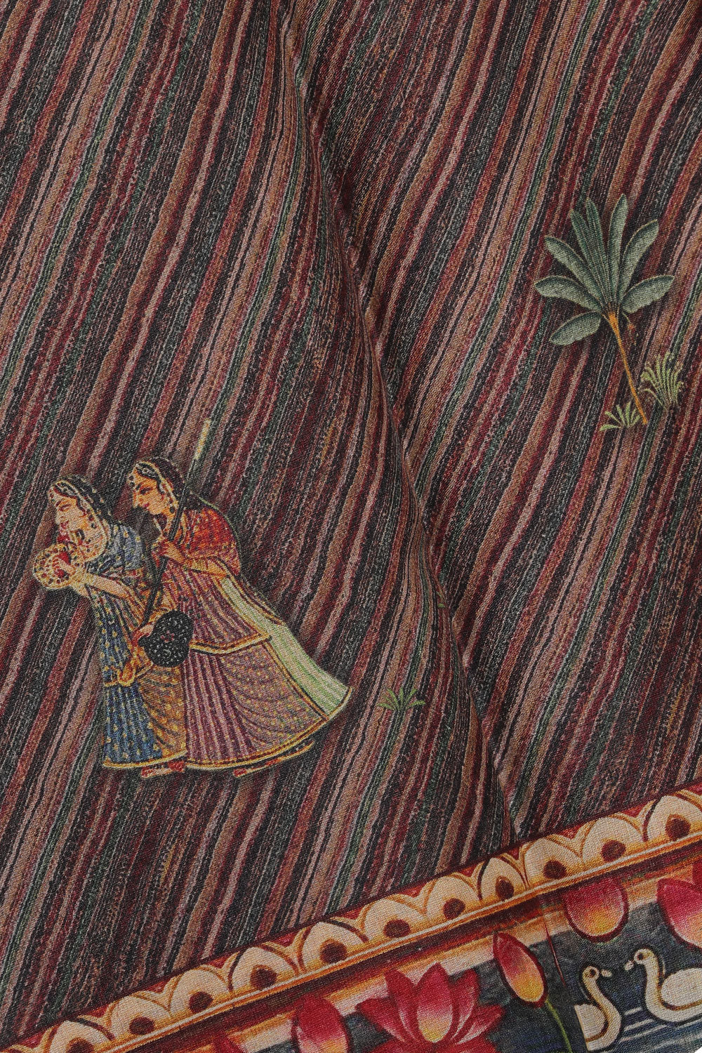 Image of Tussar-Silk Pichwai Print Saree