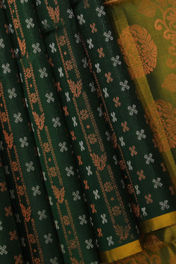 Image of Gorgeous Bottle-Green Saree