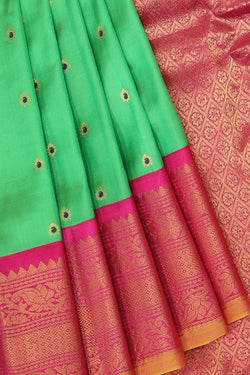 Image of Gadwal Silk Green Saree