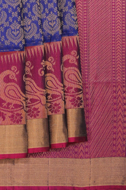 Collection of Gorgeous Gold-Brocade Purple Saree in a gallery layout