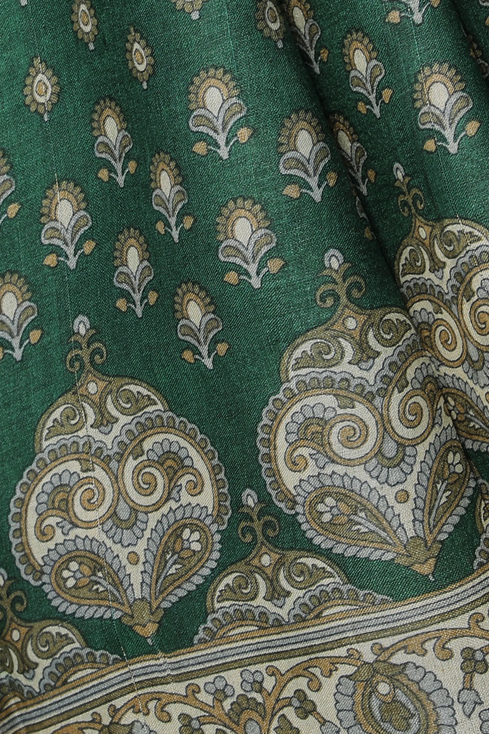 Collection of Tussar-Silk Printed Green Saree in a gallery layout