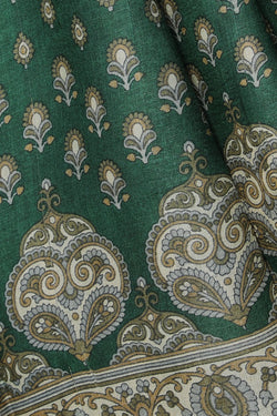 Collection of Tussar-Silk Printed Green Saree in a gallery layout