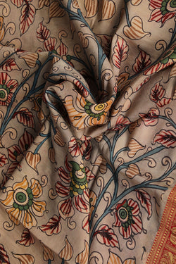 Image of Beige Kalamkari Hand-Painted Dupatta