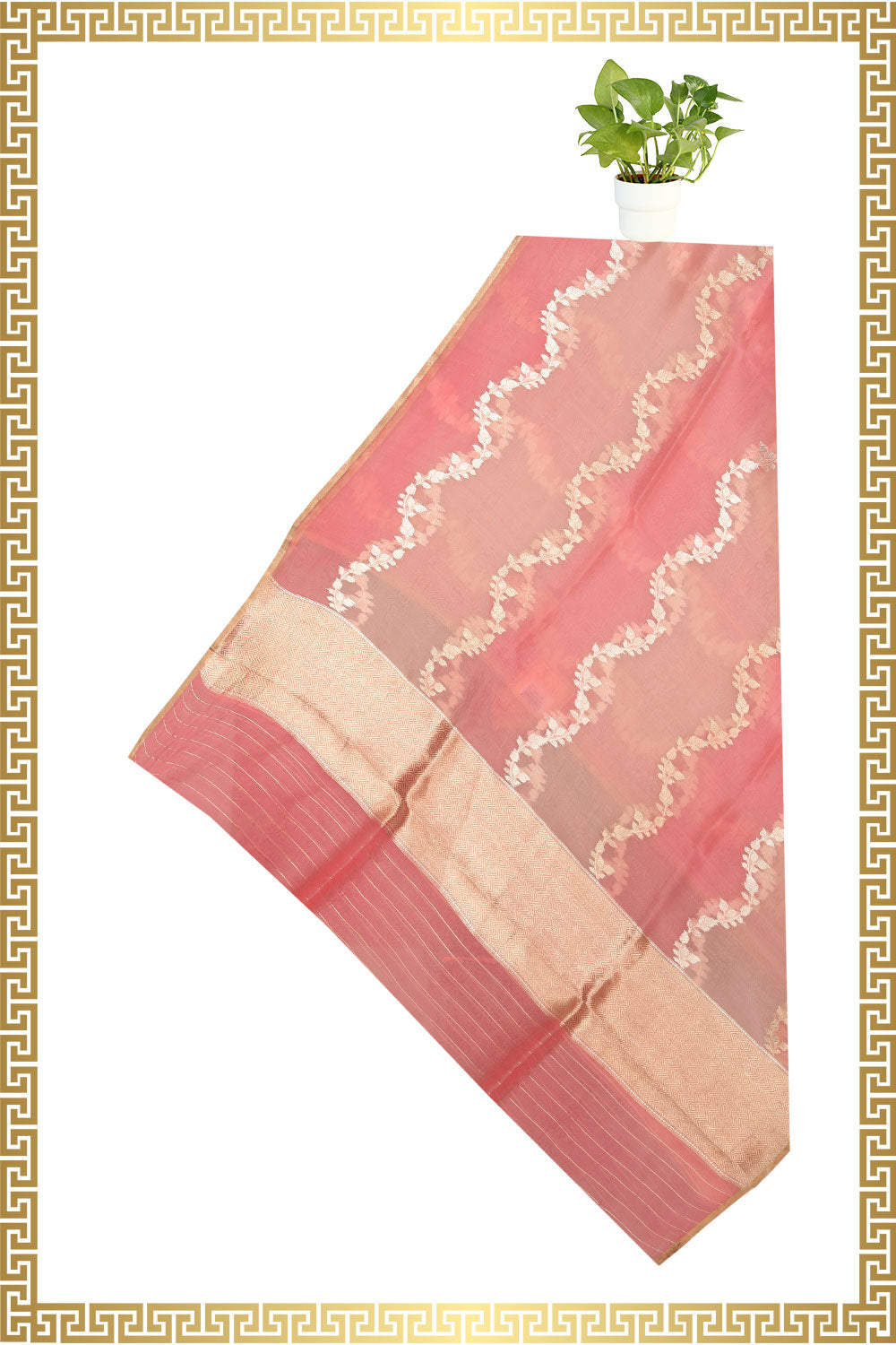 Image of Organza Pink Dupatta-Pink