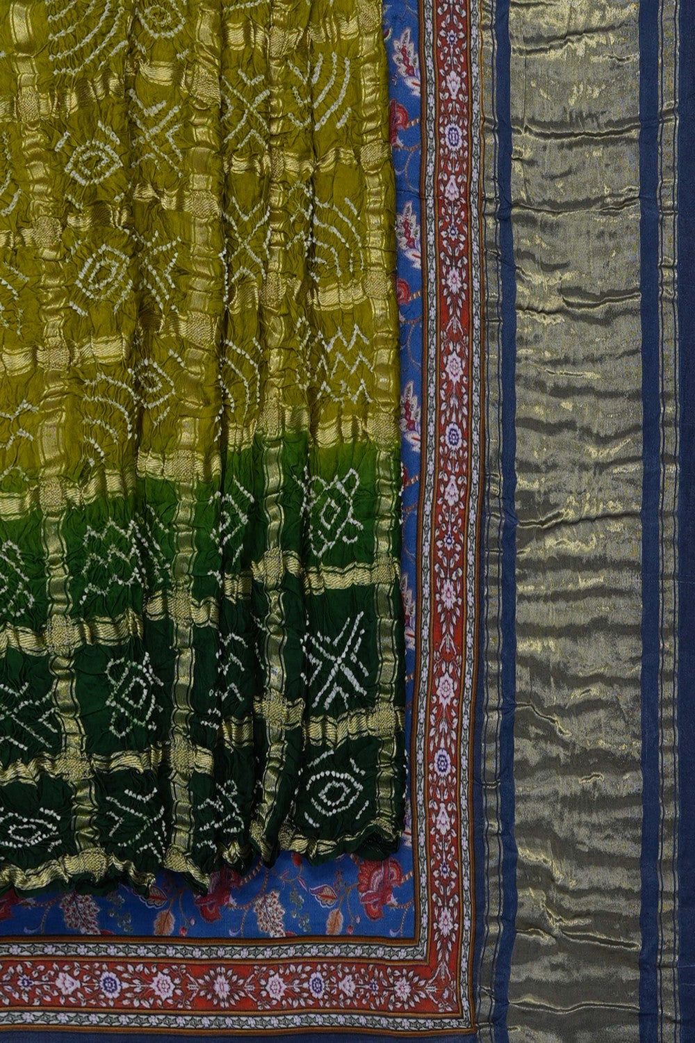 Image of A Green Bandhani Saree