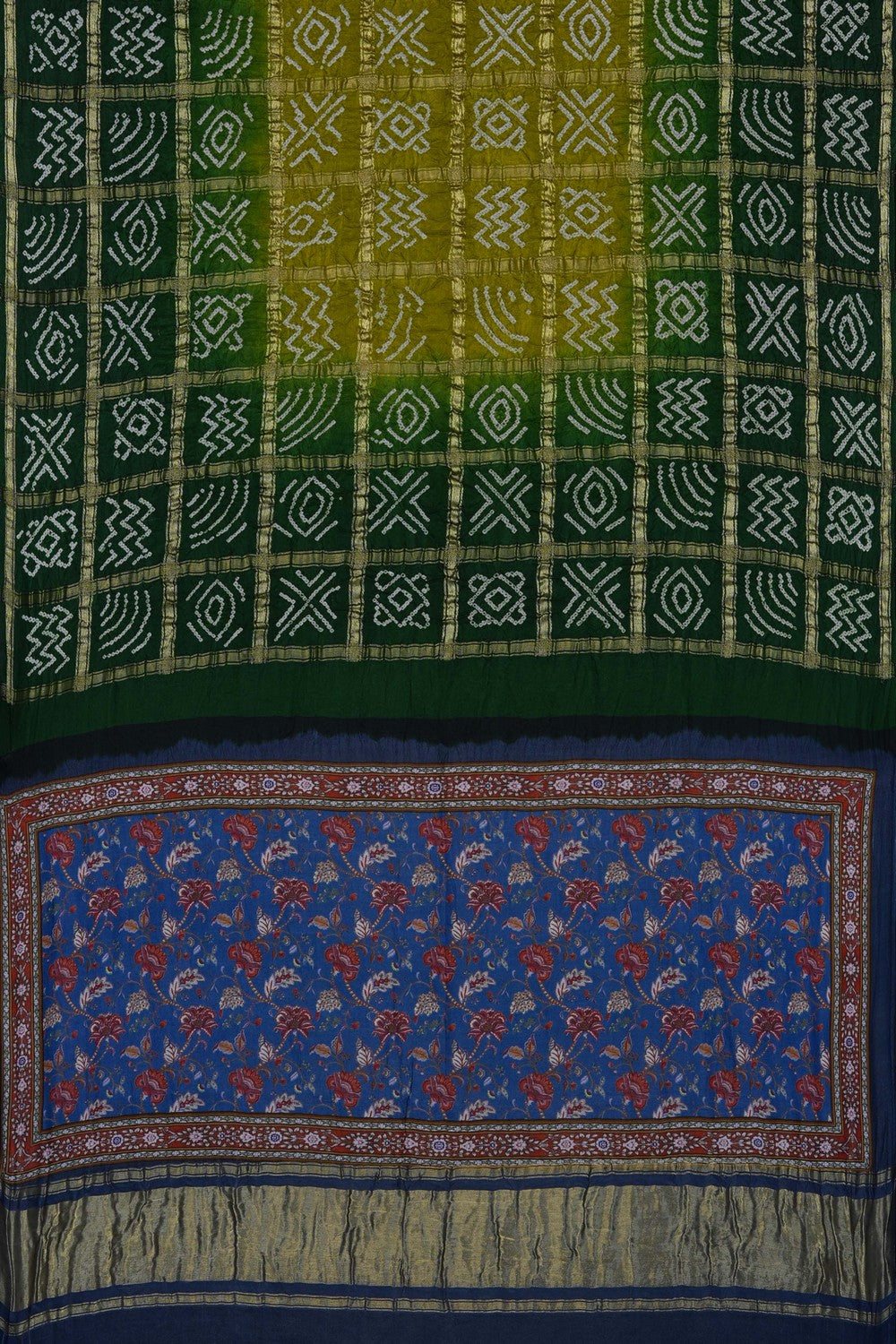 Image of A Green Bandhani Saree