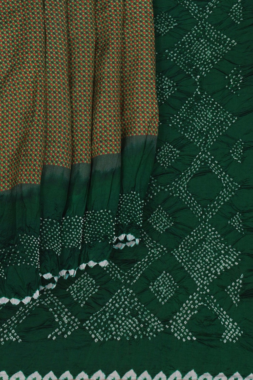 Image of Bandhani Green Saree