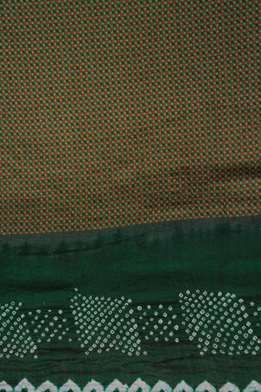 Image of Bandhani Green Saree