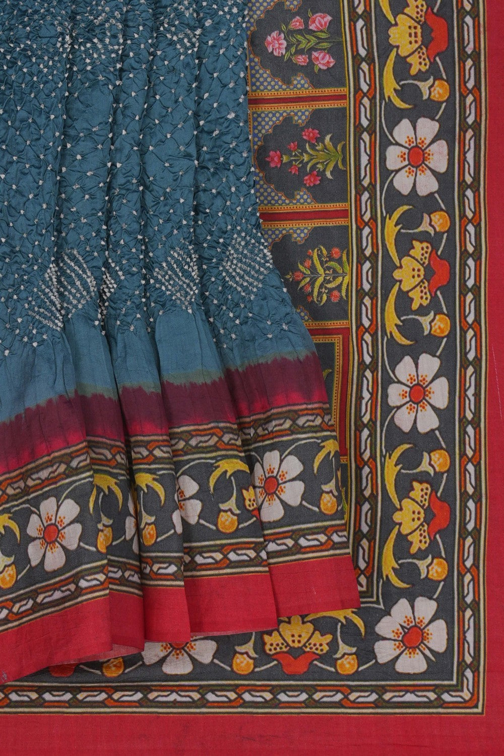 Image of Bandhani Smoky Grey Saree