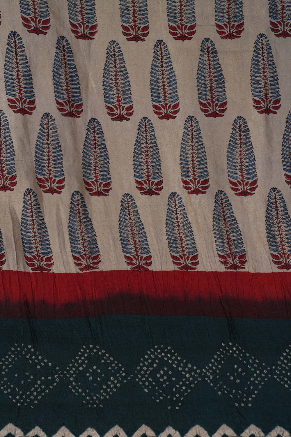 Image of Satin Bandhani Saree