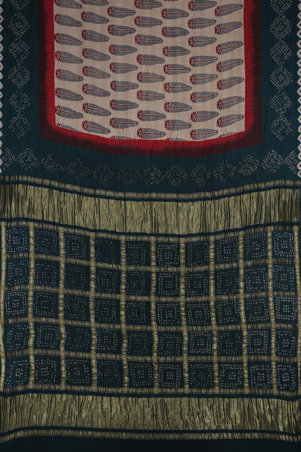 Image of Satin Bandhani Saree