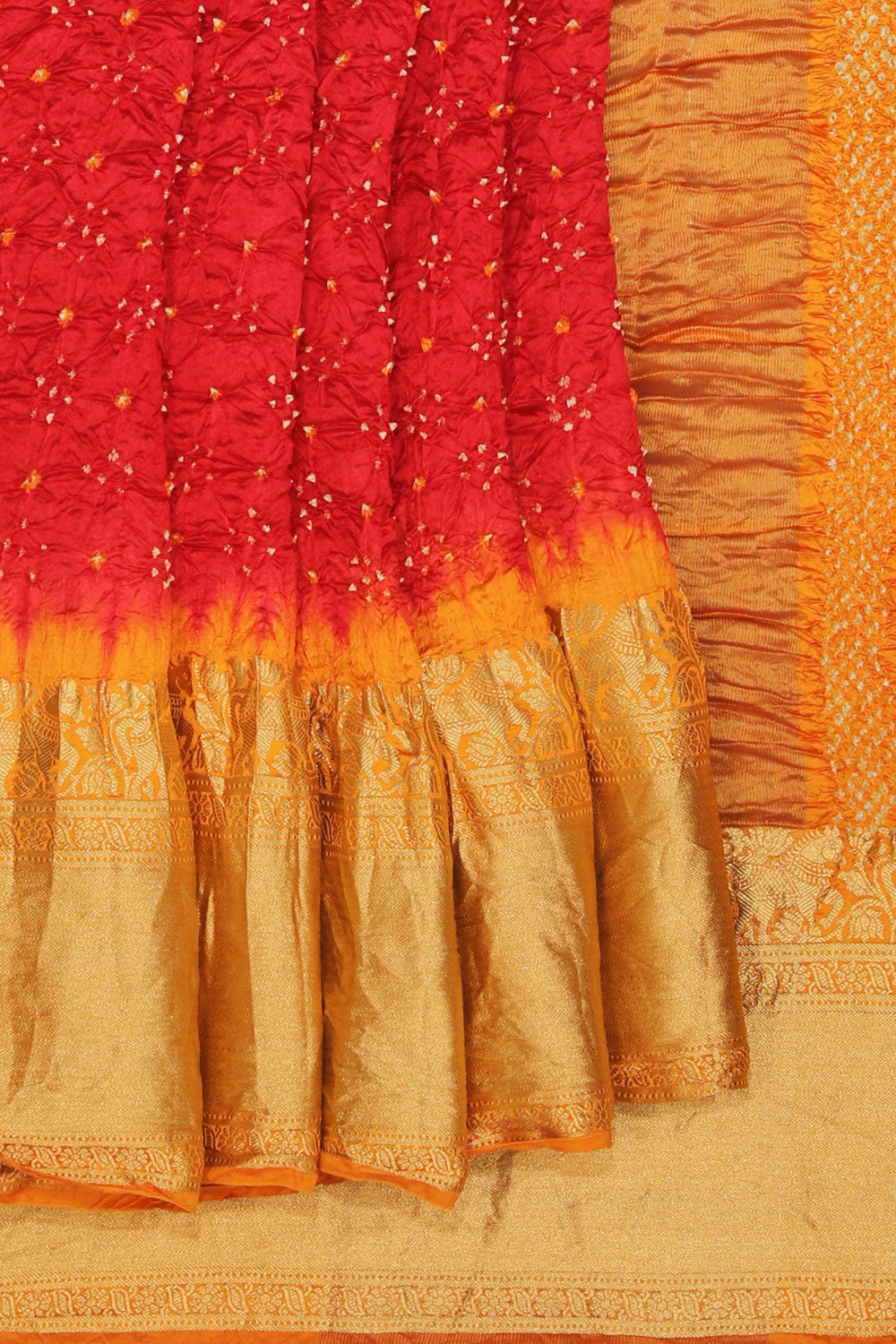 Collection of Gorgeous Bandhani Saree in a gallery layout