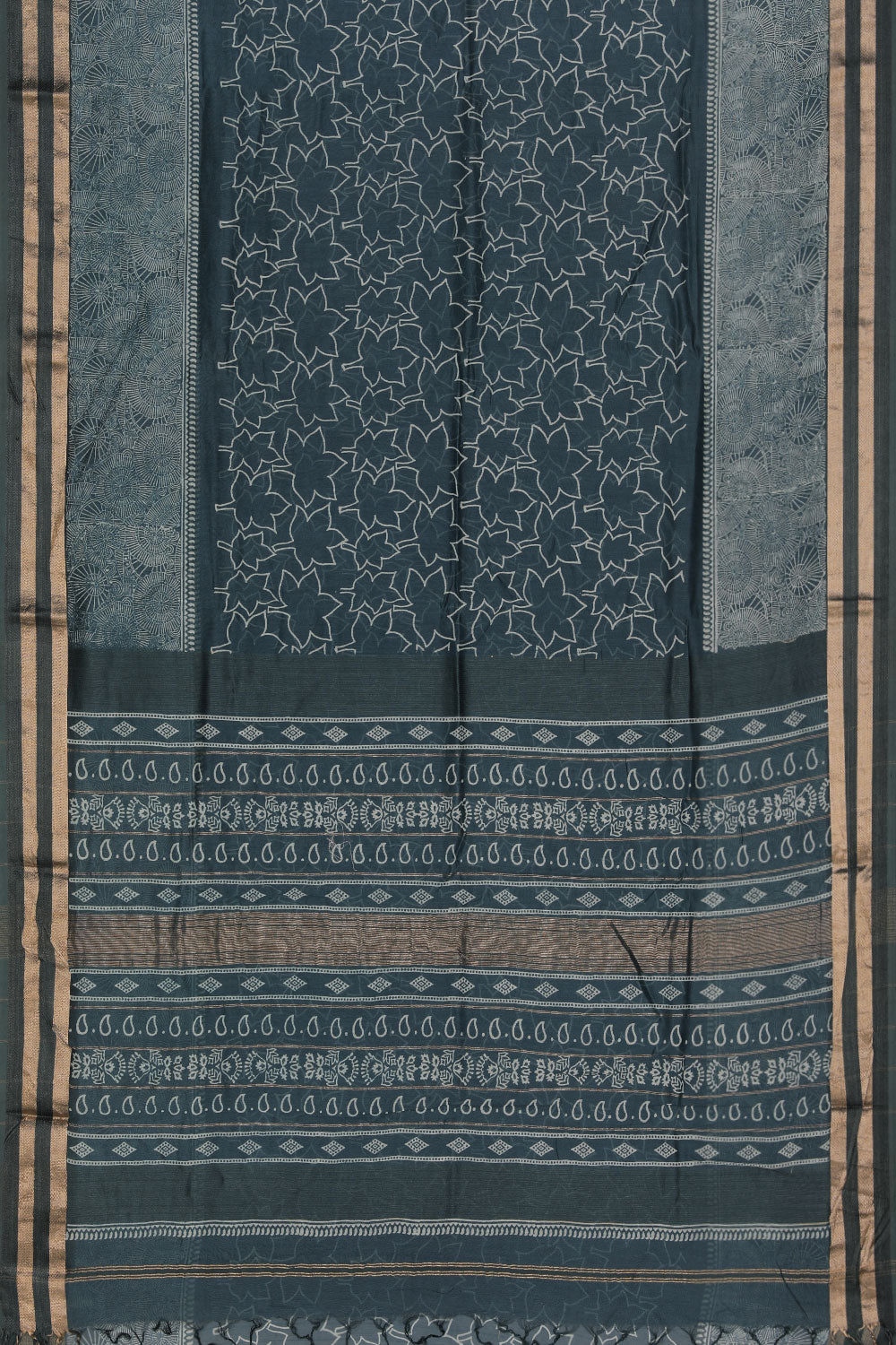 Collection of Simple Yet Elegant Leaf Print Saree in a gallery layout