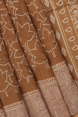 Collection of Simple Yet Elegant Leaf Print Saree in a gallery layout