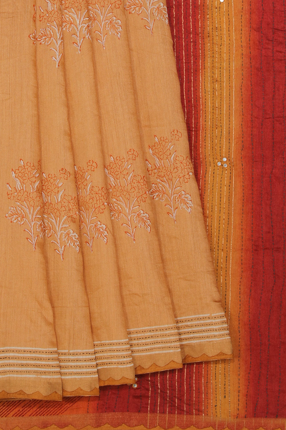 Collection of Simple Yet Elegant Caramel-Brown Saree in a gallery layout