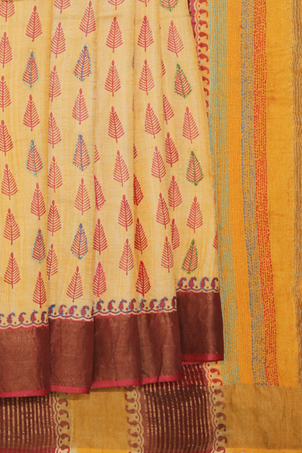 Collection of Kantha Embroidered Saree in a gallery layout