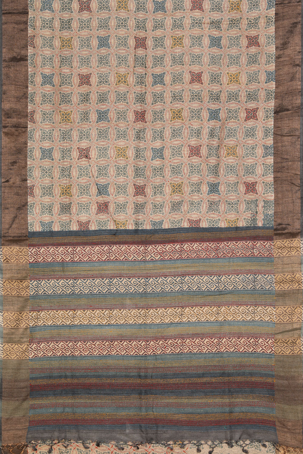 Image of Kantha Embroidered Saree