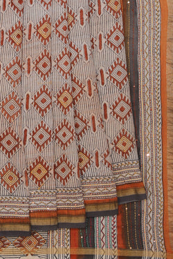 Collection of Maheshwari Kantha Embroidered Saree in a gallery layout