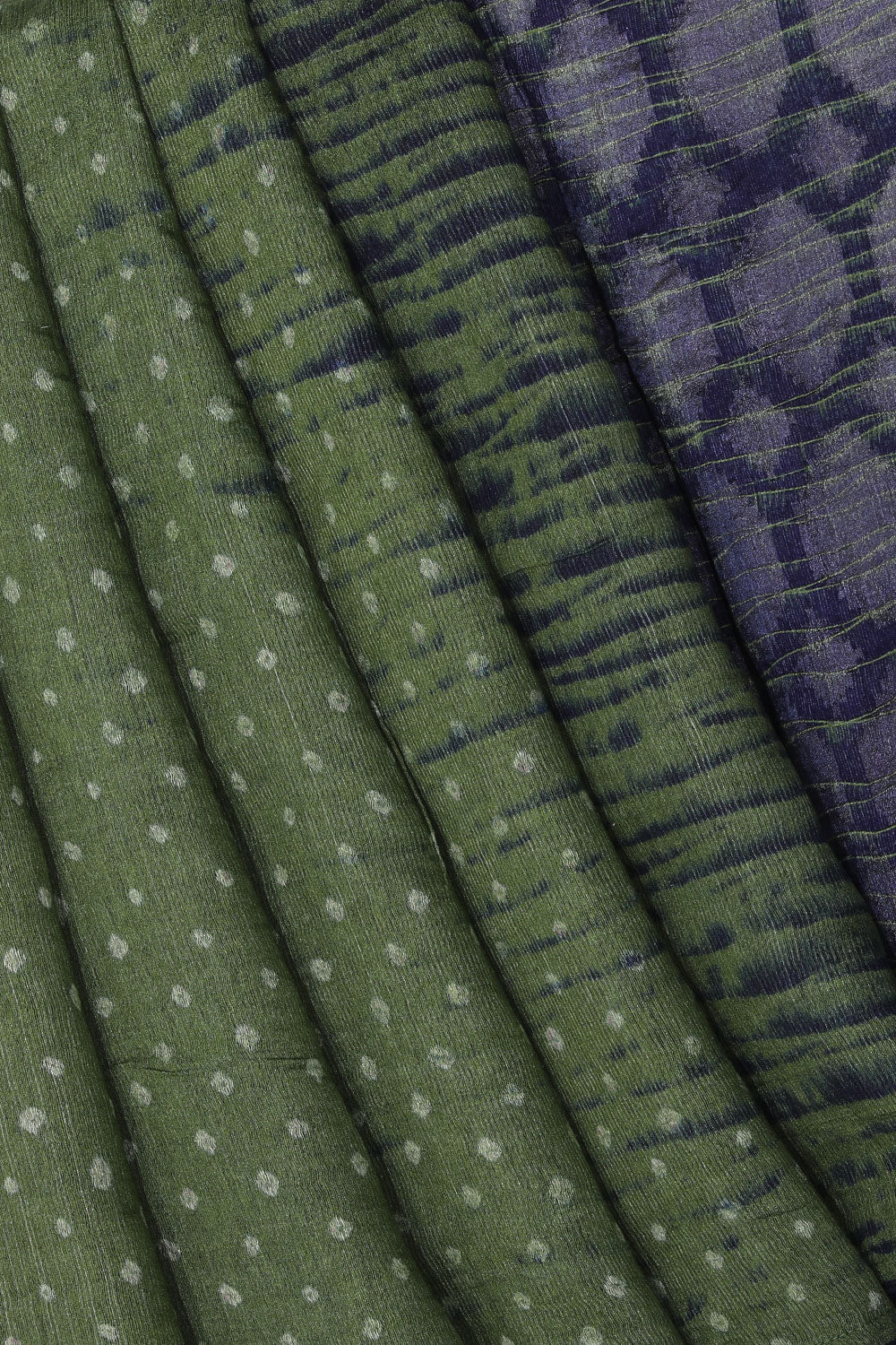 Collection of Contemporary Charm Green Saree in a gallery layout