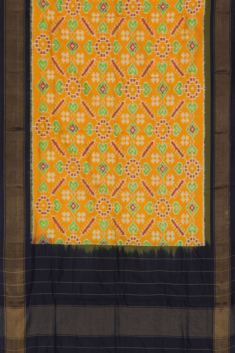 Pochampally-Silk Yellow Dupatta