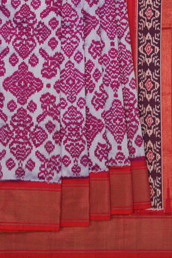 Collection of Pochampally-Silk Magenta-Pink Saree in a gallery layout