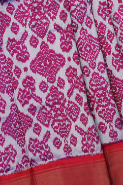 Collection of Pochampally-Silk Magenta-Pink Saree in a gallery layout